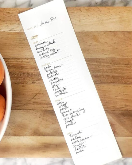 Meal Planning Notepad - What's for Dinner Weekly Meal Planner and Grocery List Magnet Pad with Tear-Off Shopping List - Family Dinner Menu for Fridge & Meal Prep - 6x9” - 50 Sheets