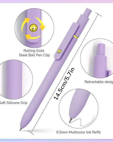 UIXJODO Colored Pens, 6 Pcs Colorful Pens Fine Point Smooth Writing Pen, 0.5mm Colored Ink Gel Pen for Journaling Note Taking Planner, School Supplies Gifts for Nurse Teacher (6 Pcs Gold Vibrant)