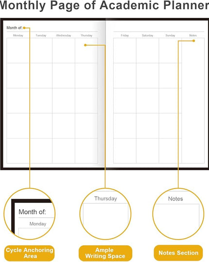 Academic Planner for 2026 or Anytime – A5 Undated Weekly Student Planner For Homeschool, High School, College & Nursing Students, 200 Pages, 5.8" x 8.5", Black