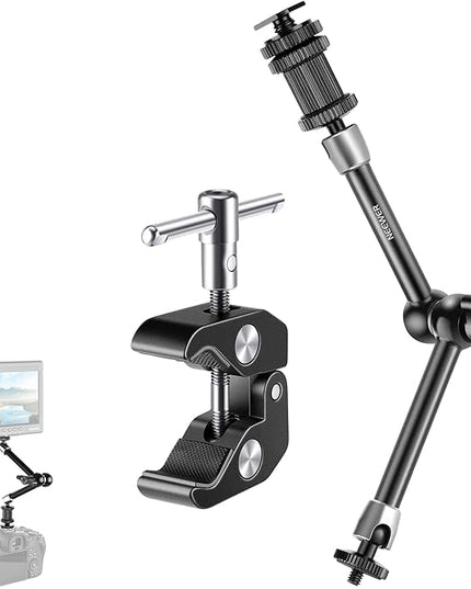 NEEWER 5.9"/15cm Adjustable Friction Magic Arm with 1/4" Screw on Both Ends, Compatible with SmallRig Cage, Flash/LED Light/Microphone/Monitor/SuperClip, Max Load 4.4lb/2kg, ST15