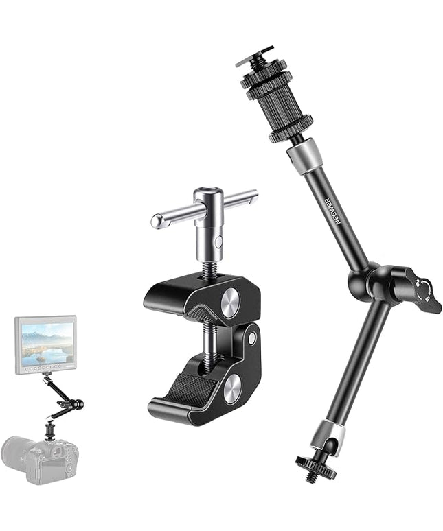 NEEWER 5.9"/15cm Adjustable Friction Magic Arm with 1/4" Screw on Both Ends, Compatible with SmallRig Cage, Flash/LED Light/Microphone/Monitor/SuperClip, Max Load 4.4lb/2kg, ST15