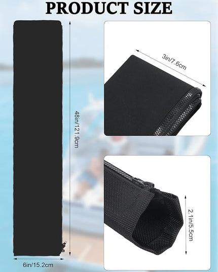 48 Inch Zippered Rigging Sleeve,Trolling Motor Cable Organizer Sleeve, ZRS-1-DP Casing, Heavy Duty 600D Waterproof Marine Cable Jacket, Universal Fit for Yacht Cable Management Kit