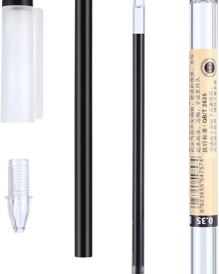 Chinco 24 Pieces 0.35 mm Black Gel Ink Pen Japanese Stationery Extra Fine Chinese Ballpoint Pen for Office School Korean Stationery Supply