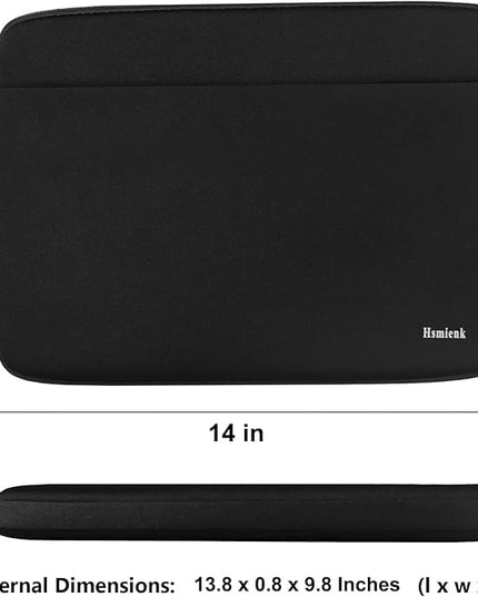 Laptop case 14 inch, Shockproof Protective Notebook Cover Bag with Accessory Pocket, Durable Carrying Laptop Sleeve Compatible for MacBook HP Lenovo Dell Asus Acer, Black