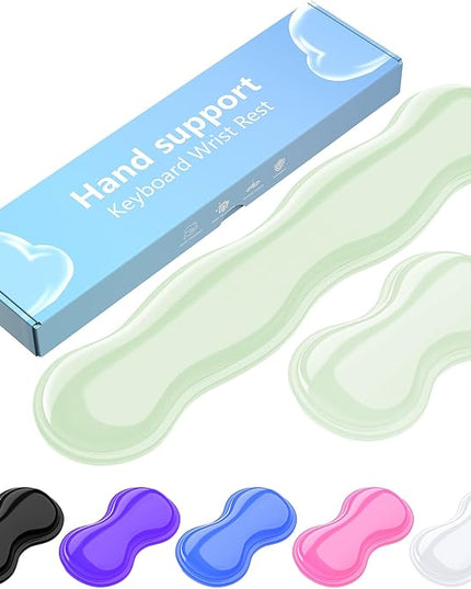 Gel Keyboard and Mouse Wrist Rest Set, Comfort Ergonomic Wrist Support, for Wrist Pain Relief, Computer Keyboard Wrist Rest (Green)