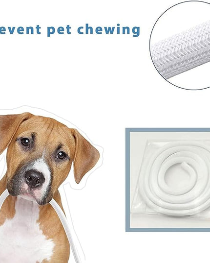 Pet Proof Split Cable Sleeve Organizer - Cord Cover Protector for Desk, Hide Wires from Cats Chewing, Computer Cord Management (3/4inch-5ft, 2Pcs, White)