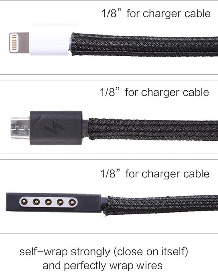 Alex Tech 25ft - 1/8 inch Cord Protector Wire Loom Tubing Cable Sleeve Split Sleeving For USB Cable Power Cord Audio Video Cable – Protect Cat From Chewing Cords - Black