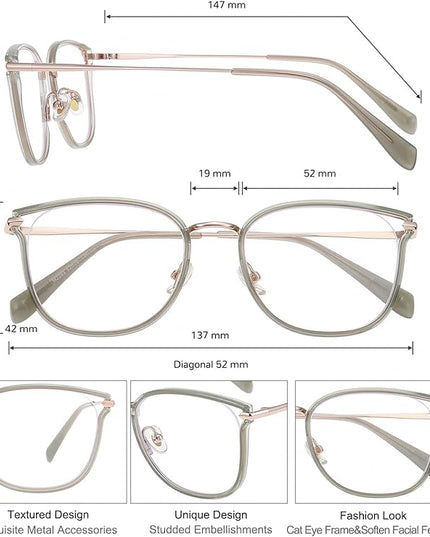 GUDVUE Blue Light Glasses, Computer/Gaming/TV/Phones Glasses for women, Anti Glare/UV400/Eye Strain