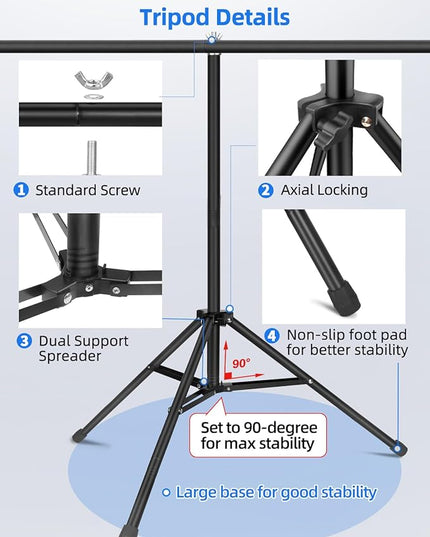 HEMMOTOP Green Screen Backdrop Kit, 8x6.8ft Wider Green Screen with Stand, Portable Chromakey Greenscreen Background with Stand, Spring Clamps, Carrying Case for Zoom, Streaming, Video