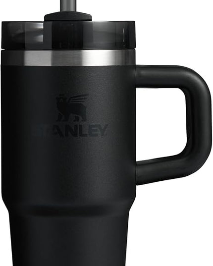 STANLEY Quencher H2.0 Tumbler with Handle and Straw 14 oz | Flowstate 3-Position Lid | Cup Holder Compatible for Travel | Insulated Stainless Steel Cup | BPA-Free | Black 2.0