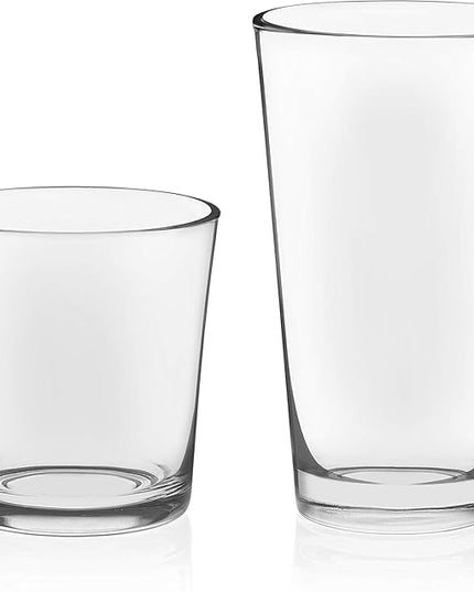 Libbey Preston Tumbler and Rocks Glass Cups Set, All Purpose Everyday Drinking Glasses Set of 16, Glassware Drinking Glasses for Birthdays, Dinners