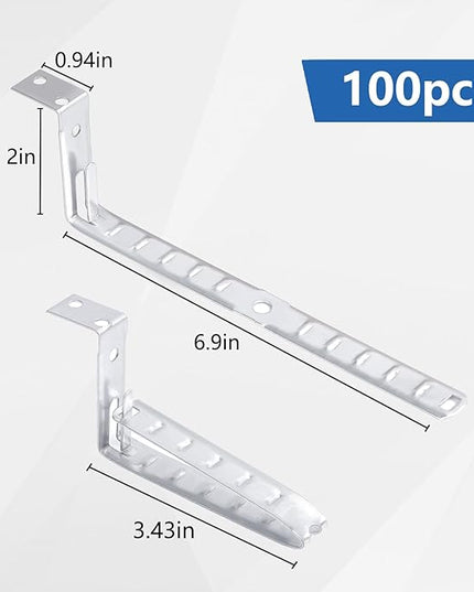 AOIGU 100 Pack Stud Wall Mounting Cable Support Clamps - Galvanized Steel Electrical Bracket Fasteners with Locking Tab, Wire Management for Residential Electrical Wiring Projects