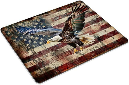 Square Mouse Pad Eagle and National Flag-9,Gaming Mouse Pads for Desk,Soft Computer Waterproof Non-Slip Mouse Mat
