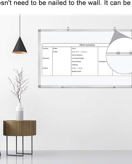 H-Qprobd Dry Erase Board for Wall Aluminum Presentation Magnetic Whiteboard with Long Pen Tray, Wall-Mounted White Board for School, Office and Home (40"x28")