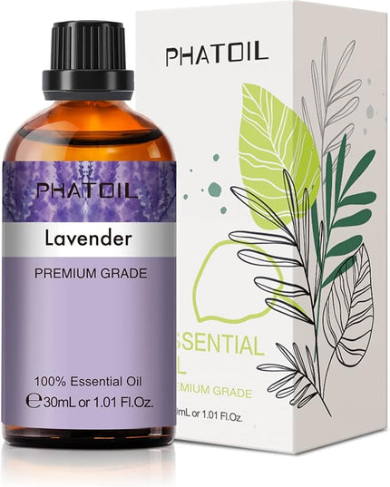 Lavender Essential Oil 1.01fl.oz/30ml, PHATOIL Lavender Oils Long Lasting Scents for Aromatherapy, Diffuser, DIY Soap and Candle Making