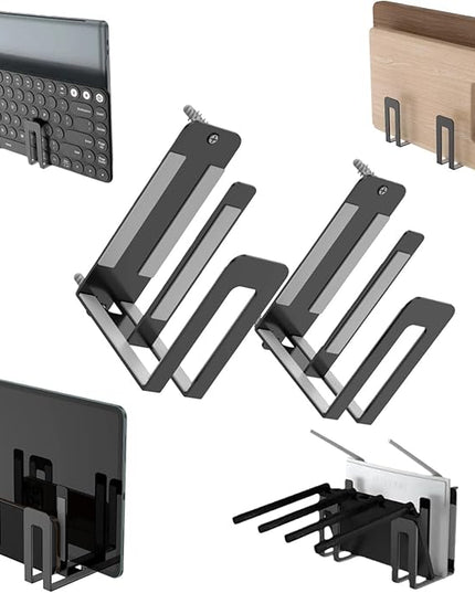 RUDDLIN Multi Functional Wall Mount Bracket, Suitable for laptops, Tablets, Keyboards, routers,TV Boxes,Phones, etc. The Wall Mount Bracket is Fixed with Screws (Black)