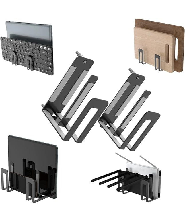RUDDLIN Multi Functional Wall Mount Bracket, Suitable for laptops, Tablets, Keyboards, routers,TV Boxes,Phones, etc. The Wall Mount Bracket is Fixed with Screws (Black)