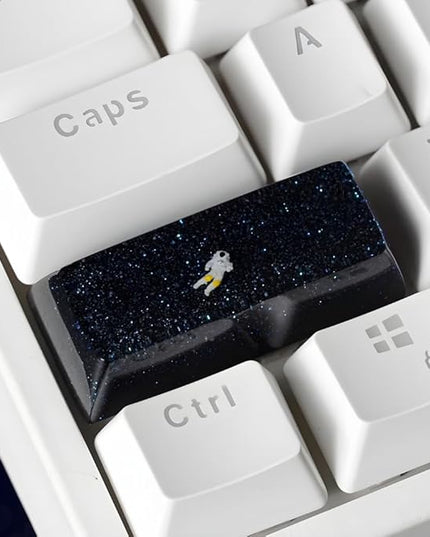 Galaxy Astronauts Artisan Keycap R1 SA Profile Custom Astronauts Keycaps 2.25 Shift Space Explorer Handmade Gaming Resin Key Cap Cherry MX Switch Compatible Mechanical Keyboard Space Lover Gift