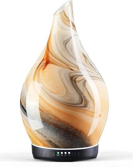 Porseme 280ml Essential Oil Diffuser Glass Color Changing Aroma Air Diffusers Aromatherapy Ultrasonic Cool Mist Humidifier 7 Running Hours Waterless Auto-Off for Sleeping, Yoga, Spa (Jupiter)