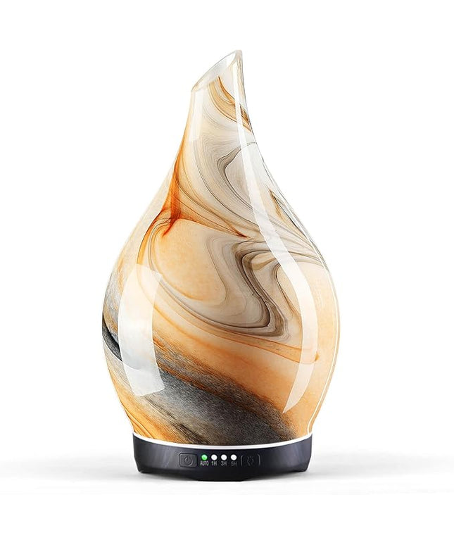 Porseme 280ml Essential Oil Diffuser Glass Color Changing Aroma Air Diffusers Aromatherapy Ultrasonic Cool Mist Humidifier 7 Running Hours Waterless Auto-Off for Sleeping, Yoga, Spa (Jupiter)