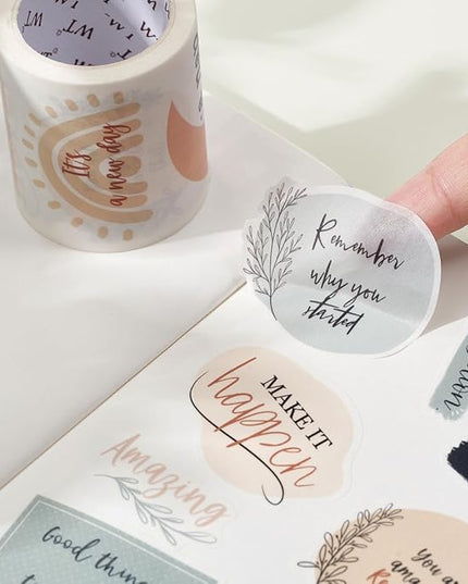 WT Motivational Washi Tape Sticker Set, 3 Rolls, Original Designs, Inspirational Frame Word Stickers, Vintage Decorative Tape, DIY Crafts, Bujo Planner Supplies, Journals Gifts, Adhesive Paper Tape
