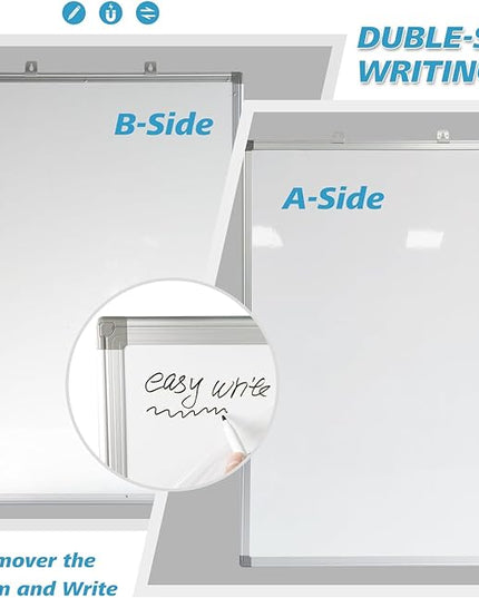 Magnetic Writeboard 18X24 Dry Erase Board Hanging & Wall Mounted Whiteboard S Aluminium Frame Message Boards for Home, School, Office, Kitchen