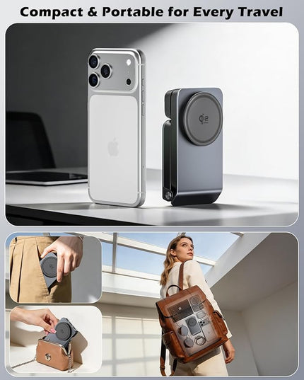 CloudValley 3-in-1 Magnetic Travel Wireless Charging Station, Qi2.2 25W Foldable Charging Stand with TEC Active Cooling Fan, Design for MagSafe iPhone 17/16, AirPods & Apple Watch（Adapter Included