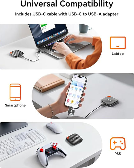 512GB External SSD Up to 2000MB/s, USB 3.2 Gen 2x2 Portable SSD External Solid State Drives Compatible with Game Console/Tablet/Laptop/Mac, Reliable Storage for Gaming, Students, Professionals