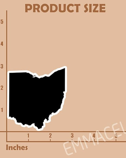 (3PCS) Ohio State Map Stickers, US State Stickers - Waterproof Vinyl Decals for Tumblers, Water Bottles, Laptops, Books, Scrapbooks, Great for North Dakota Lovers 3 x 2.7 Inch