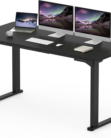 SANODESK 4-Leg Standing Desk, Electric Height Adjustable Desk with Memory Presets for Home Office, Stand up Desk Computer Workstation, 63x28 Inches Black