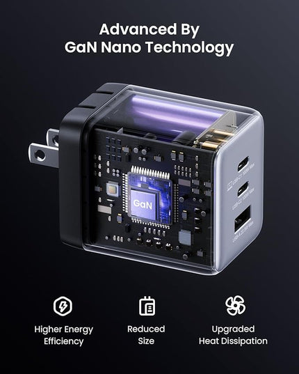 100W USB C Charger Block, Fast Wall GaN Charger, 3-Port Compact Foldable USB Power Adapter for MacBook Pro/Air, Dell XPS,iPad Pro,iPhone Series,Galaxy S25/S24,and More