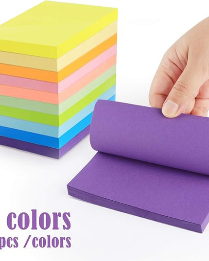 Sticky Notes Large 1000 Sheets,3 x 5'' Self-Stick Note Pads,Bright Colorful Sticky Notes 76x127mm,Super Sticking Memo Pads Clean Removal,Easy to Post Sticky Pads for Office Home School,10 Pack