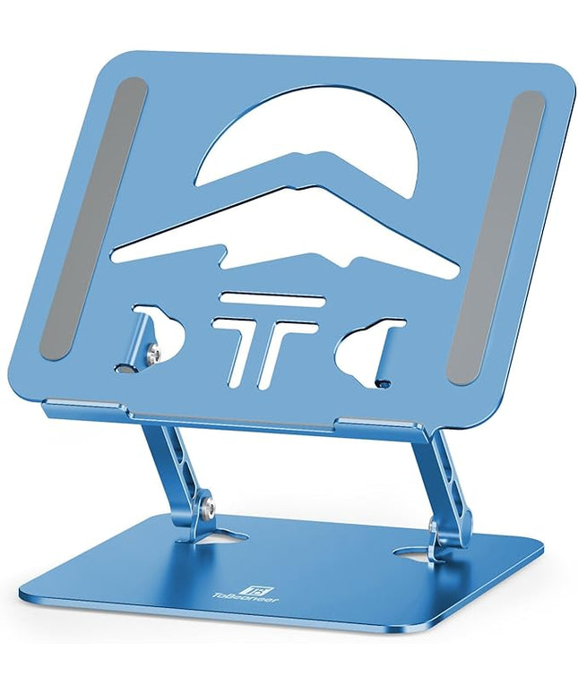 Laptop Stand, Ergonomic Adjustable Computer Stand for Collaborative Work, Foldable and Portable Heat Sink Computer Stands, Fits up to 15.6-inch Laptops (Dark Blue)
