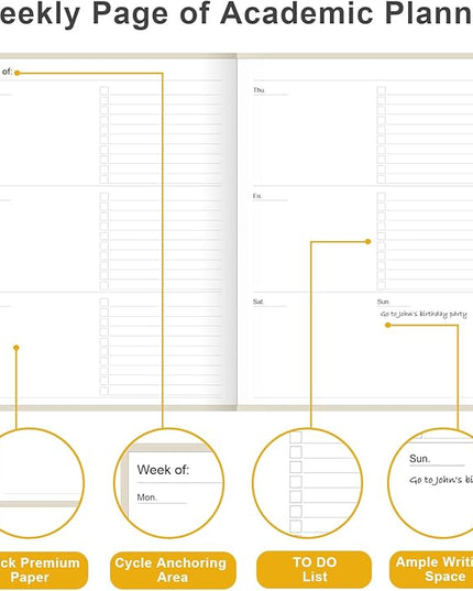 Academic Planner for 2026 or Anytime – 8.5" x 11" Undated Weekly Student Planner For Homeschool, High School, College & Nursing Students, 200 Pages, Beige