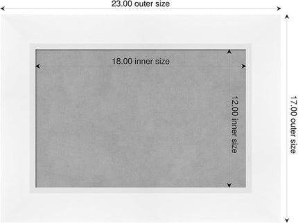 Amanti Art White Framed Magnetic Board 17x23 Small Vision Board for use with Magnets, 100% Metal Sheet to Display Items as Office Decor or for Home Organization in mudroom, Kitchen or Kids Room
