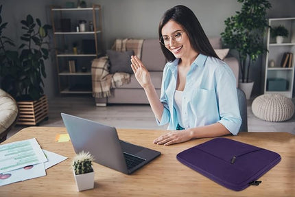 Laptop Case Bag 15.6 inch, Shockproof Protective Computer Carrying Cover with Front Pocket, Briefcase Handbags Laptop Sleeve for 15.6 inch HP, Dell, Acer, Asus, Notebook, Purple