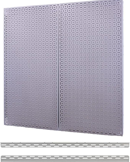 OmniWall Pegboard 2- Panel Side-By-Side Set 32-Inch Tall x 32-Inch Wide Metal Pegboard For Garage & Home Storage Blue