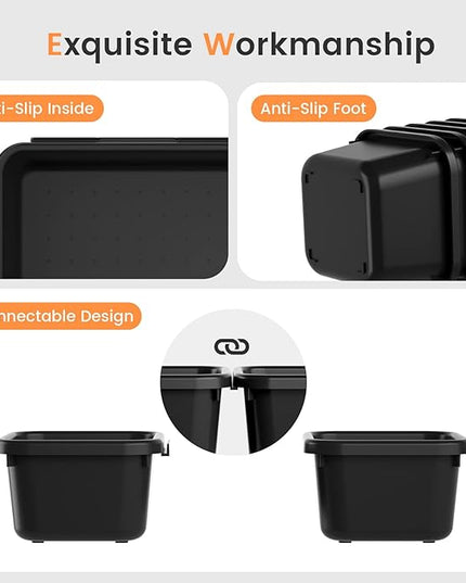 A-LuGei 【𝟮𝟴𝗣𝗖𝗦】 【𝟱𝗦𝗶𝘇𝗲】 Black Drawer Organizer, Makeup organizer, 【Holds 177 Items】 Bathroom Organizers and Storage, Plastic Desk Organizer Divider, Organizer Bins for Office Vanity