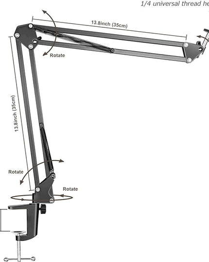 Overhead Tripod Mount for Camera Webcam Ring Light, Flexible Over Head Arm for iPhone with Phone Holder and Ball Head, Table Stand Accessory for Phone Video Recording Live Stream