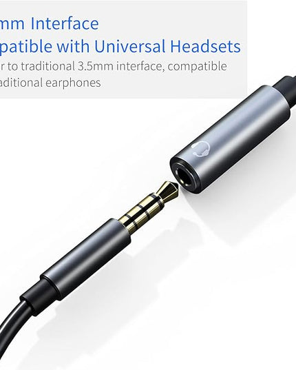 USB c to 3.5mm Headphone and Charger Adapter,2 in-1 USB C PD 3.0 Charging Port to Aux Audio Jack and Fast Charging Dongle Cable Cord (2 Ports-Gray)