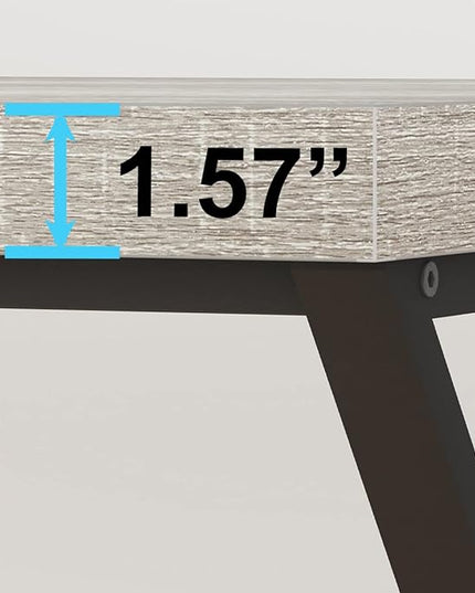 IBF Gray Computer Desk, Industrial 60” Work Desk for Writing Study, Simple Wooden Metal Executive Home Office Desk, Modern Pc Gaming Laptop Workstation Computer Table in Bedroom, Light Grey Oak