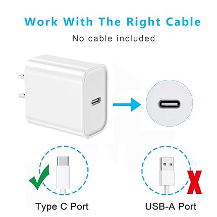 iPhone 16/15 Fast Charger Block, USB Type C Wall Charger 2Pack 20W PD Charging Brick Power Adapter Plug Box for Apple iPhone 16 Pro Max/iPhone 15 Plus/iPhone 14 Pro Max/14 Plus/13 Pro/12 Pro/Mini/iPad