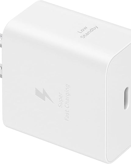 Samsung 45W Wall Charger Power Adapter with Cable Included, Super Fast Charging for Galaxy Phones, Tablets and USB Type C Devices, Low Standby Power Consumption, EP-T4511XWEGUS, White