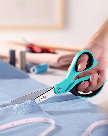 LIVINGO Scissors All Purpose Heavy Duty - 3 Pack 8.5” Blue Sharp Shears for Office Home and School Crafting Sewing Cutting Paper Fabric