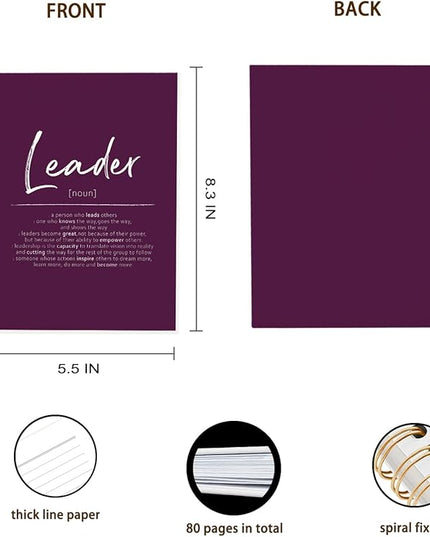 OXW Purple Meeting Notebooks for Work, Leadership Gifts Office Work Notebook Journal for Writing Note Taking, Thank You Gifts for Women Men Leader Mentor Boss Manager Principal, 5.5"x8.3"