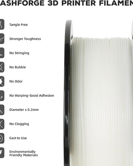 FLASHFORGE PLA Filament 1.75mm, 3D Printer Filament 1kg (2.2lbs) Spool, Dimensional Accuracy +/- 0.02mm, 3D Printing Filament Easy to Use and Fits for Most FDM 3D Printers (Natural)