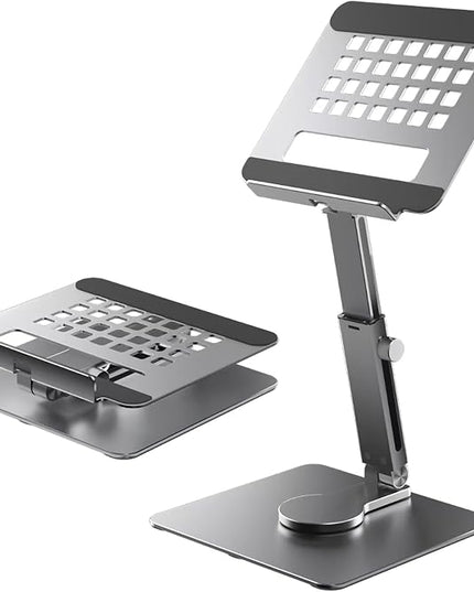 GuaziV 360° Rotating Tablet Stand - Adjustable iPad Tablet Holder for Desk, Foldable iPad Swivel Stand for Home & Office (Charcoal Gray)
