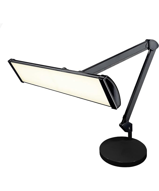 Neatfi Ultra 3,500 Lumen LED Desk Lamp, Color Correlated Temperature, 3 Light Modes, Dimmable, 45W, 26 Inch Wide Metal Shade, 540 SMD LEDs (CCT with Base, Black)