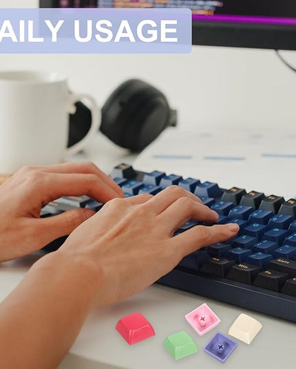 PATIKIL PBT Keycap Set, 20Pcs Colorful Mechanical Numeric Keypads Portable Blank Keycaps for Daily Office Work Gaming Entertainment Creative Design, Light Gray