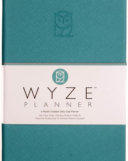 Undated Daily Planner – 6-Month A5 Productivity Organizer with Full Page Per Day, Hourly Schedule, Goal Setting, Habit Tracker, Weekly & Monthly Pages – Hardcover Time Management Notebook (Turquoise)